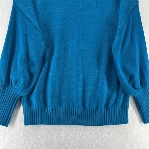 Soho New York & Co. Sweater Womens Sz M Shoulder Snap Long Sleeve Pullover Blue - Picture 6 of 11